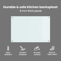 VidaXL Keuken achterwand wit 90 x 60 cm gehard glas - thumbnail