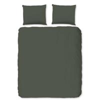 HIP Dekbedovertrek "uni dessin" - Groen - (240x200/220 cm) - Katoen Satijn - thumbnail
