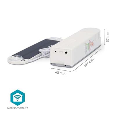 SmartLife Gordijnrobot | Kabelsysteem | Paneelgordijnen / Rolgordijnen / Vouwgordijnen | Solar Powered / USB Gevoed | 2000 mAh | Bluetooth® | Wit