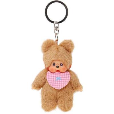 Bearchhichi pluche sleutelhanger - BANDAI - Monchhichi - model van een berenwelp met slabbetje