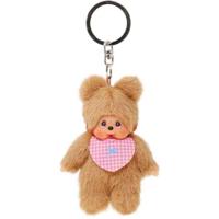 Bearchhichi pluche sleutelhanger - BANDAI - Monchhichi - model van een berenwelp met slabbetje - thumbnail