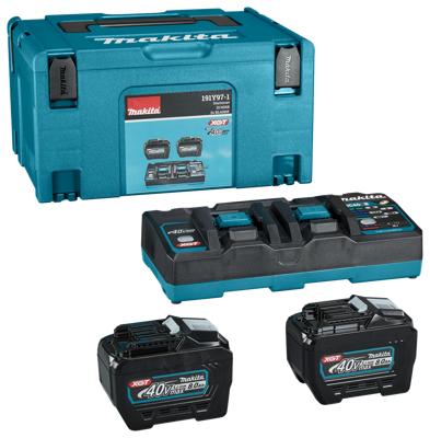 Makita Accu Starterset XGT DC40RB 2xBL4080F in Mbox - 191Y97-1