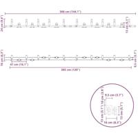 Doos met onderdelen voor schuifdeur 366 cm staal zwart - thumbnail