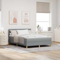 Boxspringbed met matras Lichtgrijs 140 x 190 cm Stof - thumbnail