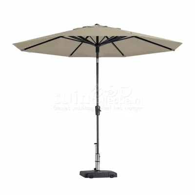 Paros II round ecru stokparasol 300 cm zonwering Madison - Madison