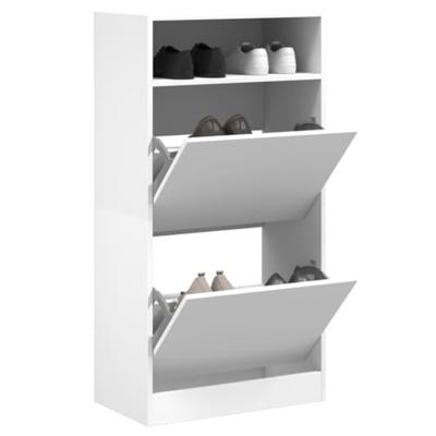VidaXL Schoenenkast 60x34x116 cm bewerkt hout wit VidaXL Schoenenkast 60x34x116 cm bewerkt hout wit