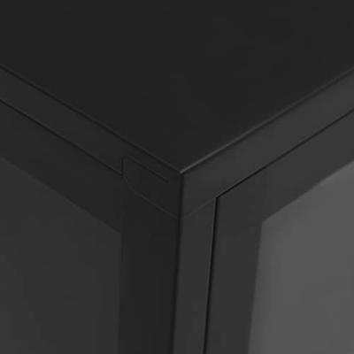 Dressoir 105x35x70 cm staal en glas zwart
