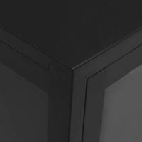 Dressoir 105x35x70 cm staal en glas zwart - thumbnail