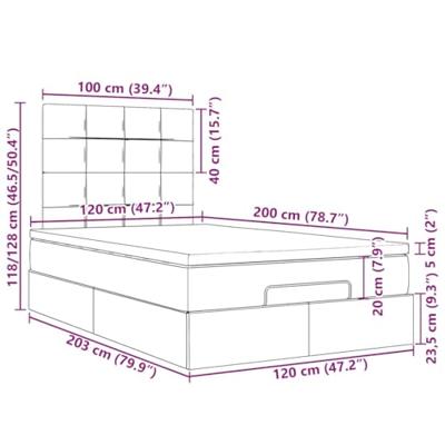 Ottoman bed met matrassen 120x200cm fluweel roze