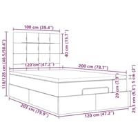 Ottoman bed met matrassen 120x200cm fluweel roze - thumbnail