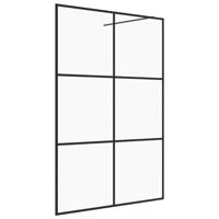 Inloopdouchewand 140x195 cm ESG-glas transparant en zwart - thumbnail