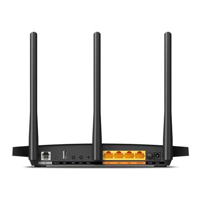 TP-Link Archer VR400 Modem Router Gigabit ADSL/VDSL, vezel, Wireless AC1200 Mbps, Dual Band 2,4 GHz + 5 GHz, USB 2.0 (geschikt voor Oostenrijks/Zwitserland, niet in Duitsland te gebruiken)