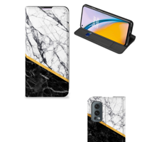 OnePlus Nord 2 5G | Standcase | Marmer Wit Zwart - Origineel Cadeau Man - thumbnail
