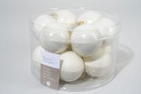 12 kerstballen wolwit emaille 50 mm KSD - Ksd - thumbnail