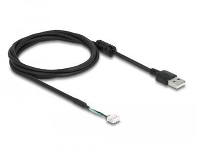 Delock 12089 USB-kabel USB 2.0 USB-A stekker, Shrouded header 4-polig 1.50 m Zwart