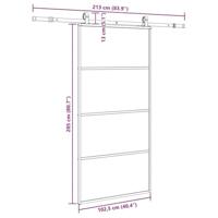 Schuifdeur met beslagset 102,5x205 cm ESG glas zwart - thumbnail