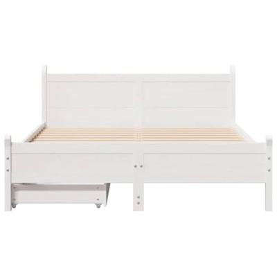 Bedframe zonder matras massief grenenhout wit 120x190 cm