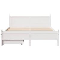 Bedframe zonder matras massief grenenhout wit 120x190 cm - thumbnail