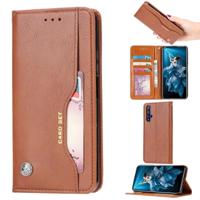 Kneed huid textuur horizontale Flip lederen case voor Huawei Honor 20 met fotolijst & houder & card slots & portemonnee (bruin) - thumbnail
