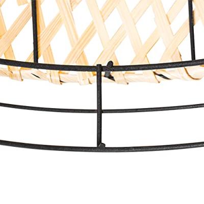 QAZQA Oosterse plafondlamp zwart met bamboe - Irena