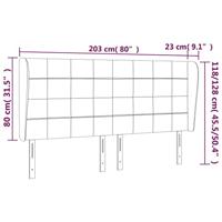 Hoofdbord met randen 163x23x118/128 cm fluweel zwart - thumbnail