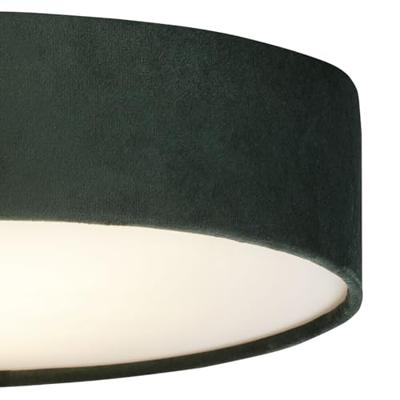 Searchlight PlafondlampDrum Pleat 38cm groen velvet - 23298-2GR