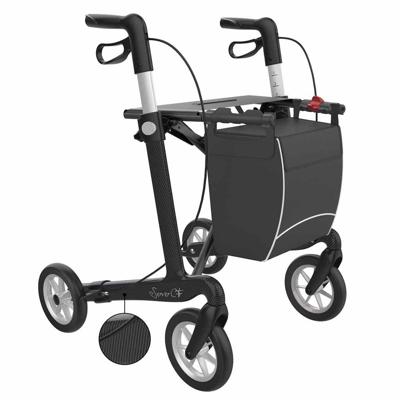 Server CF carbon ultralichtgewicht rollator | Gewicht: 5,3 kg | Kleur: Zwart | Soft banden | Medium (extra laag) 135 - 164 cm | Rehasense Server CF carbon ultralichtgewicht rollator | Gewicht: 5,3 kg | Kleur: Zwart | Soft banden | Medium (extra laag) 135 - 164 cm | Rehasense
