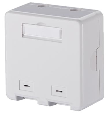 Metz Connect 1309150002KE Netwerkdoos Opbouw (op muur) Zonder connectoren 2 poorten Zuiver wit