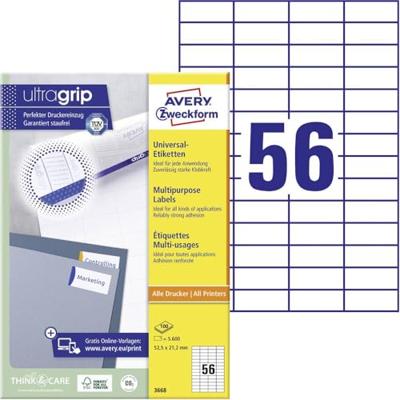 Etiket avery 3668 52.5x21.2mm wit 5600st Etiket avery 3668 52.5x21.2mm wit 5600st