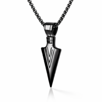 Heren ketting met hanger Edelstaal Viking Arrow Black - thumbnail