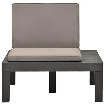 VidaXL Loungestoel met kussen kunststof antraciet VidaXL Loungestoel met kussen kunststof antraciet