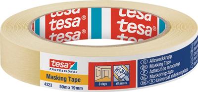 tesa STANDARD 04323-00040-00 Maskeertape tesakrepp Beige (l x b) 50 m x 19 mm 1 stuk(s)