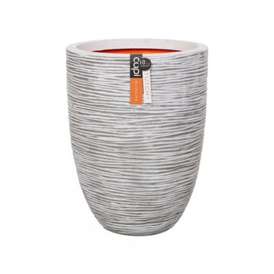 Capi Nature Rib NL vase laag 35x47cm bloempot ivoor Capi Nature Rib NL vase laag 35x47cm bloempot ivoor