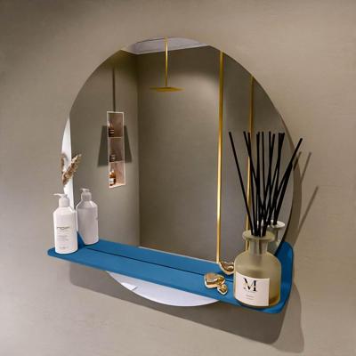 MONDIAZ SPOT spiegel rond 70cm met Spiegelplanchet kleur Jeans.