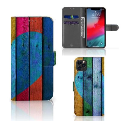 Apple iPhone 11 Pro Max | Book Style Case | Wood Heart - Cadeau voor je Vriend