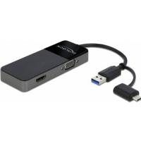 Delock 64085 USB 3.2 Gen 1-adapter naar 4K HDMI + VGA met splitterfunctie - thumbnail
