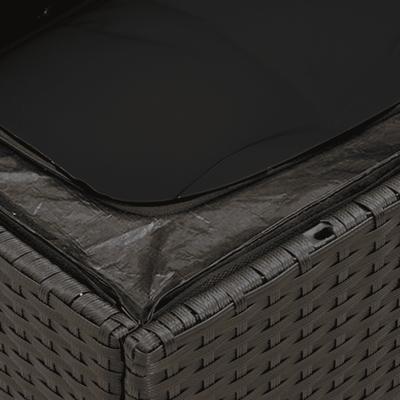 10-delige Loungeset met kussens poly rattan zwart - thumbnail