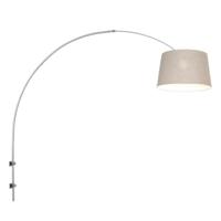 Steinhauer Wand booglampSparkled RVS met taupe kap - 8199ST - thumbnail