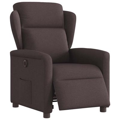Fauteuil verstelbaar elektrisch stof donkerbruin