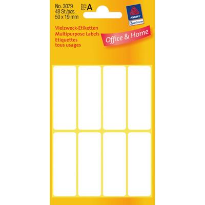 Etiket Avery Zweckform 3079 50x19mm wit 48 etiketten | 10 stuks