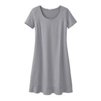 Comfortabele jurk van bio-jersey, zilvergrijs 34 - thumbnail
