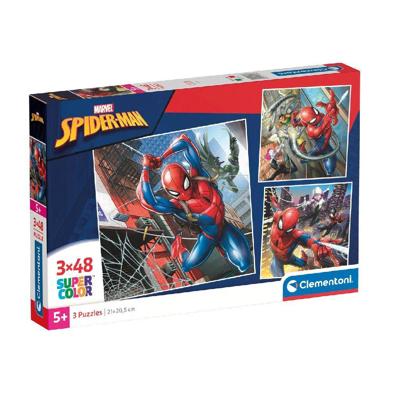 Clementoni super color 3in1 puzzel spiderman 3x48 stukjes Clementoni super color 3in1 puzzel spiderman 3x48 stukjes
