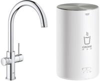 Grohe Red 3-in-1 kokend water kraan met C-uitloop en combi boiler chroom - thumbnail