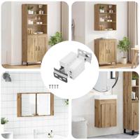 VidaXL Kast hangbeugel 12 pcs wit 70 x 48 x 19 mm ijzer en plastic - thumbnail