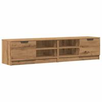 Tv-meubelen 2 st 80x35x36,5 cm bewerkt hout artisanaal eiken - thumbnail