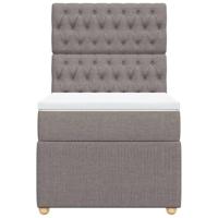 Boxspring met matras stof taupe 90x200 cm - thumbnail