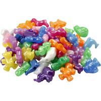Creativ Company Figuur kralen, afm 25 mm, gatgrootte 4 mm, ca. 220 stuk, parelmoer kleuren, 700 ml/ 1 doosje - thumbnail