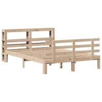 Bedframe met hoofdbord massief grenenhout 160x200 cm - thumbnail