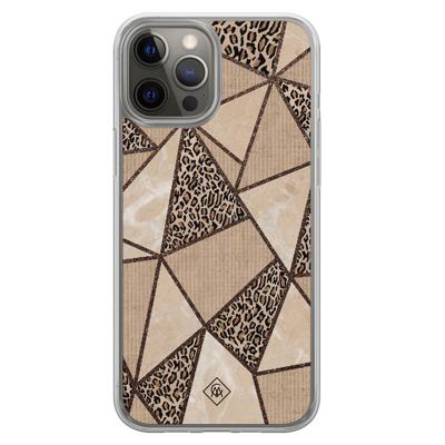 iPhone 12 (Pro) hybride hoesje - Leopard abstract