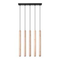 Hanglamp PASTELO 5L hout - thumbnail